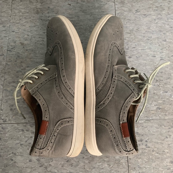 Steve Madden Mens RANNEY Gray Lace Up Wingtip Oxford Sneaker Shoes Size 13 - Picture 5 of 13